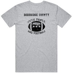 Doddridge County Faith Family Football Distressed Look Mens Cotton Tee T Shirt
