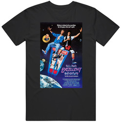 Bill And Ted's Excellent Adventure Movie Poster Distressed Look Fan Mens Cotton Tee T Shirt
