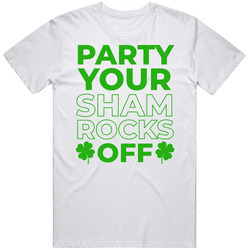 Party Your Shamrocks Off Beer Drinking St Patricks Day Irish Mens Cotton Tee T Shirt
