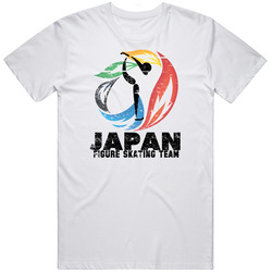 Japan Figure Skating Team 2014 Olympic Sochi Vintage Distressed Mens Cotton Tee T Shirt