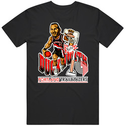 Kevin Duckworth Retro Basketball Caricature Mens Cotton Tee T Shirt