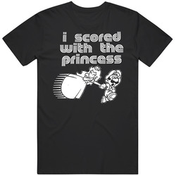 I Scored With The Princess Super Mario Funny Mens Cotton Tee T Shirt