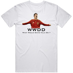 David Villa Spanish Soccer Player Mens Cotton Tee T Shirt
