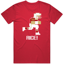 Jerry Rice Tecmo Bowl San Francisco Football Athlete Fan Mens Cotton Tee T Shirt