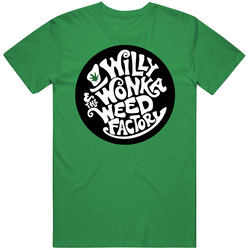 Willy Wonka And The Weed Factory Funny Cannabis Parody Mens Cotton Tee T Shirt