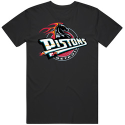 Detroit Pistons Horse Logo Retro Graphic Unisex Cotton Black Mens Cotton Tee T Shirt