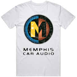 Memphis Car Audio Automobile Car Truck Motorcycle Auto Parts Cool Distressed Style Brand Logo Emblem Mens Cotton Tee T Shirt