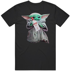 Baby Yoda The Child Mandalorian Smirnoff Vodka Alcohol Drink Mens Cotton Tee T Shirt