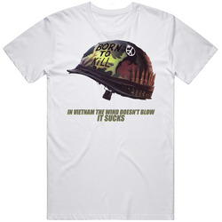 Full Metal Jacket Born To Kill War White Mens Cotton Tee T Shirt