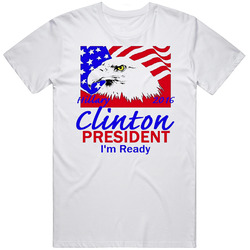 American Eagle Hillary Clinton For President Im Ready Campaign Mens Cotton Tee T Shirt