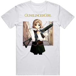 Gunslinger Girl Anime Mens Cotton Tee T Shirt