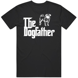 Pug Custom Dog Breed The Dogfather Black Mens Cotton Tee T Shirt