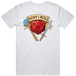 How I Roll Dnd Dungeons And Dragons Board Game Mens Cotton Tee T Shirt