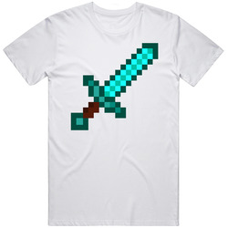 Minecraft Sword Gamer Fun Funny Mens Cotton Tee T Shirt