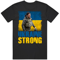 President Volodymyr Zelenskyy Ukraine Strong Mens Cotton Tee T Shirt