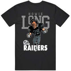 Howie Long Retro Football Caricature Mens Cotton Tee T Shirt