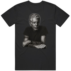 Anthony Bourdain Celebrity Chef Author Parts Unknown Food Lovers Mens Cotton Tee T Shirt