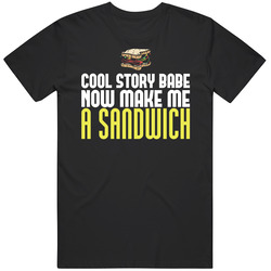 Cool Story Babe Now Make Me A Sandwich Funny Offensive Bro Mens Cotton Tee T Shirt
