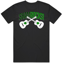 Shamrocks Rock Music Quitar Irish St Patricks Day Party Mens Cotton Tee T Shirt