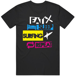 Eat Sleep Surfing Repeat Mens Cotton Tee T Shirt
