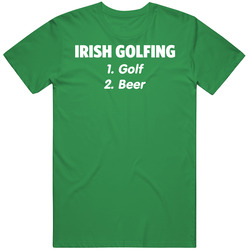 Irish Golfing Funny Beer Mens Cotton Tee T Shirt