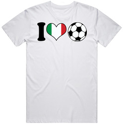 I Love Soccer Italy World Cup Mens Cotton Tee T Shirt