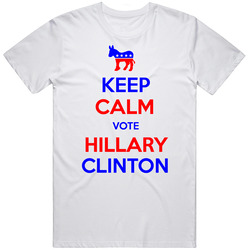 Keep Calm Vote For Hillary Clinton Democrat President Mens Cotton Tee T Shirt