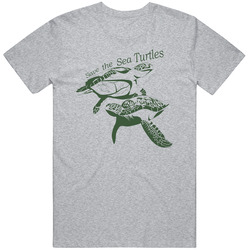 Save The Sea Turtles Animal Lover Mens Cotton Tee T Shirt