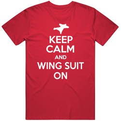 Keep Calm And Wing Suit On Fun Parody Sports Mens Cotton Tee T Shirt