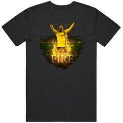 Lionel Messi Barcelona On Fire Mens Cotton Tee T Shirt
