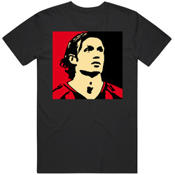 Paolo Maldini Ac Milan Italy Soccer Mens Cotton Tee T Shirt