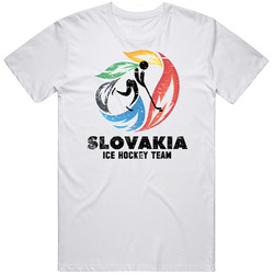 Slovakia Ice Hockey Team 2014 Olympic Sochi Vintage Distressed Mens Cotton Tee T Shirt