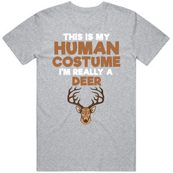 This Is My Human Costume Im Really A Deer Halloween Mens Cotton Tee T Shirt