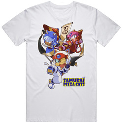 Samurai Pizza Cats 90s Kids Tv Show Cartoon Mens Cotton Tee T Shirt