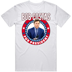 Bob Costas For President Talk Show Host Celeb Fan Election Mens Cotton Tee T Shirt