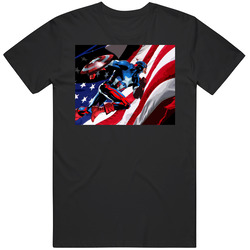 Captain America Star Spangled Banner Mens Cotton Tee T Shirt