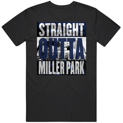 Milwaukee Miller Park Straight Outta Ball Park Baseball Fan Mens Soft Cotton Tee T Shirt