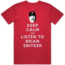 Keep Calm And Listen To Brian Snitker Atlanta Baseball Fan Mens Soft Cotton Tee T Shirt