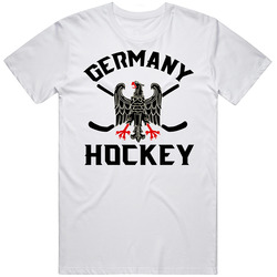 Germany Hockey Retro White Mens Soft Cotton Tee T Shirt