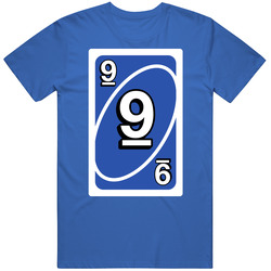 Nine 9 Blue Uno Card Game Fan Halloween Fancy Dress Mens Soft Cotton Tee T Shirt