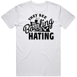 They See Me Hating Bowling Team Mens Soft Cotton Tee T Shirt