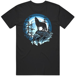 Full Moon Wolf Mens Soft Cotton Tee T Shirt