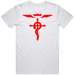 Full Metal Alchemist Cross Logo Anime Manga Mens Soft Cotton Tee T Shirt