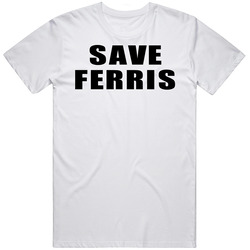 Save Ferris Bueller Movie Retro Mens Soft Cotton Tee T Shirt