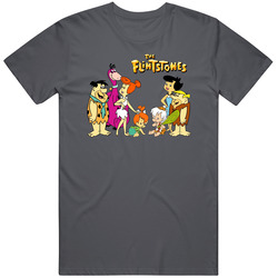 Flintstones Charcoal Grey Mens Soft Cotton Tee T Shirt