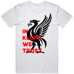 In Jurgen Klopp We Trust Liverpool Football Soccer Fan Cool Mens Soft Cotton Tee T Shirt