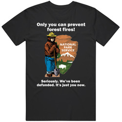 Only You Can Prevent Fires Funny Wokey Smokey The Bear Mens Soft Cotton Tee T Shirt