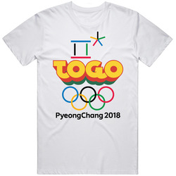 Togo Winter Olympics Pyeongchang 2018 3d Text Mens Soft Cotton Tee T Shirt