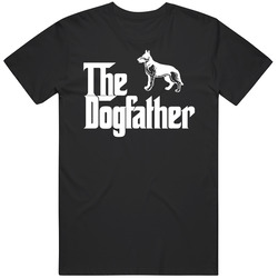 German Shephed Custom Dog Breed The Dogfather Black Mens Soft Cotton Tee T Shirt