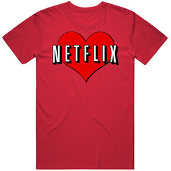 I Love Netflix Heart Mens Soft Cotton Tee T Shirt